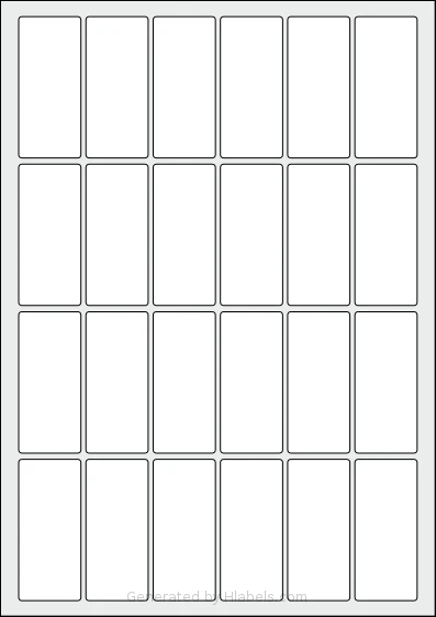 Flexilabels® FD24 template with 24 rectangular 30 x 68 millimeter labels per sheet, on A4-size adhesive blank label sheets.