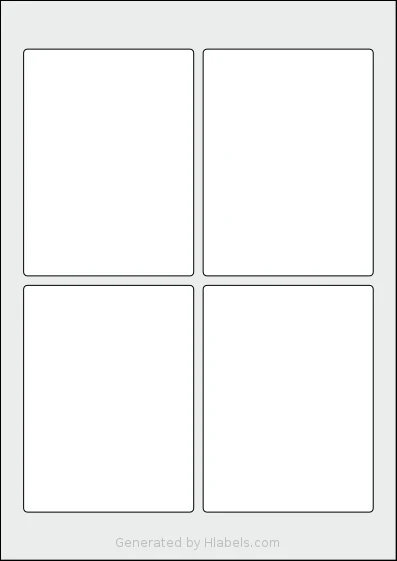 Flexilabels® FD4 Template Flexilabels® FD4 template with 4 rectangular 90 x 120 millimeter labels per sheet, on A4-size adhesive blank label sheets.