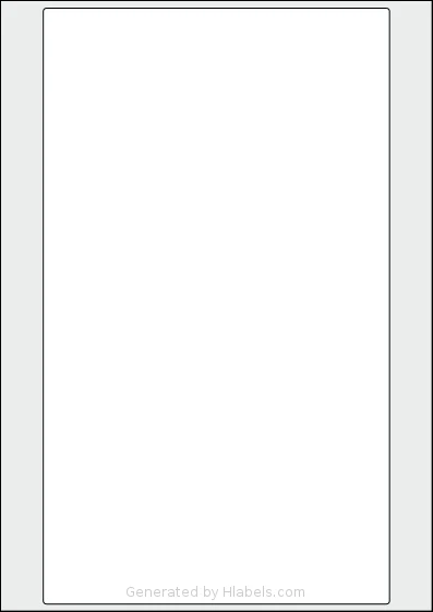 Flexilabels® FDR1 template with 1 rectangular 168 x 289 millimeter labels per sheet, on A4-size adhesive blank label sheets.