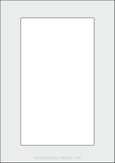 Flexilabels® FE1 template with 1 rectangular 134 x 232 millimeter labels per sheet, on A4-size adhesive blank label sheets.
