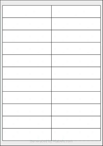 Flexilabels® FE22 template with 22 rectangular 100 x 25 millimeter labels per sheet, on A4-size adhesive blank label sheets.