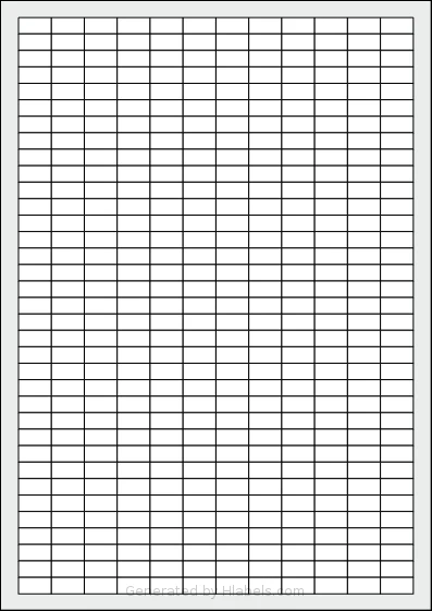 Flexilabels® FF420 template with 420 rectangular 16 x 8 millimeter labels per sheet, on A4-size adhesive blank label sheets.