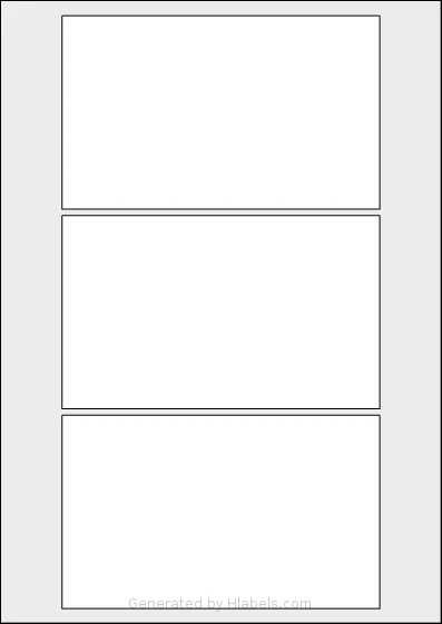 Flexilabels® FG3 template with 3 rectangular 151 x 92 millimeter labels per sheet, on A4-size adhesive blank label sheets.