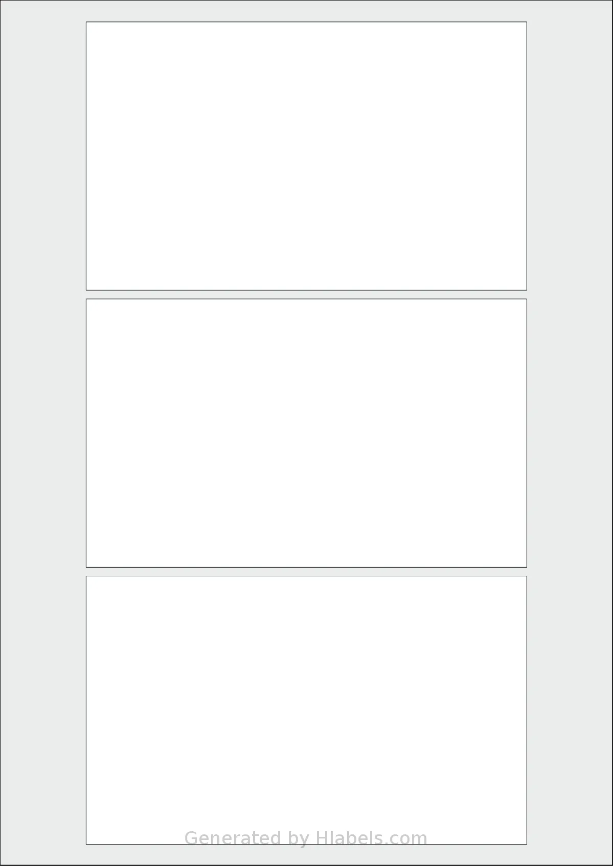 Flexilabels® FG3 template with 3 rectangular 151 x 92 millimeter labels per sheet, on A4-size adhesive blank label sheets.