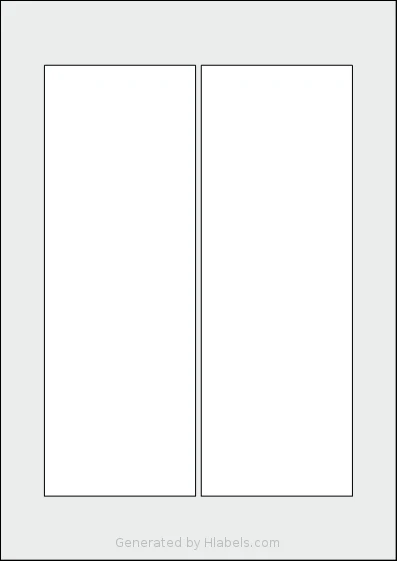 Flexilabels® FGR2 template with 2 rectangular 80 x 228 millimeter labels per sheet, on A4-size adhesive blank label sheets.