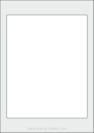 Flexilabels® FH1 template with 1 rectangular 180 x 230 millimeter labels per sheet, on A4-size adhesive blank label sheets.