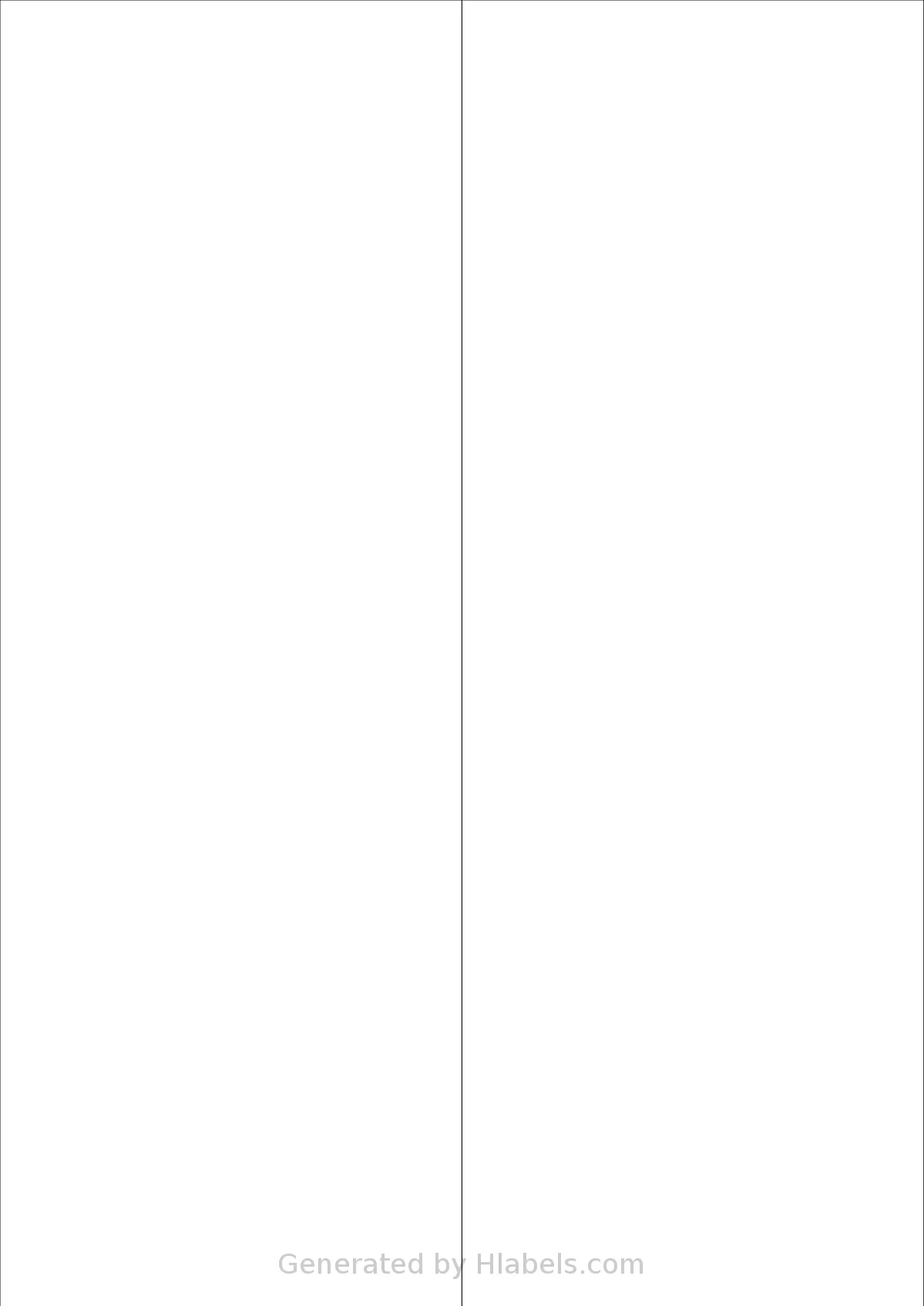Flexilabels® FHF2 template with 2 rectangular 105 x 297 millimeter labels per sheet, on A4-size adhesive blank label sheets.