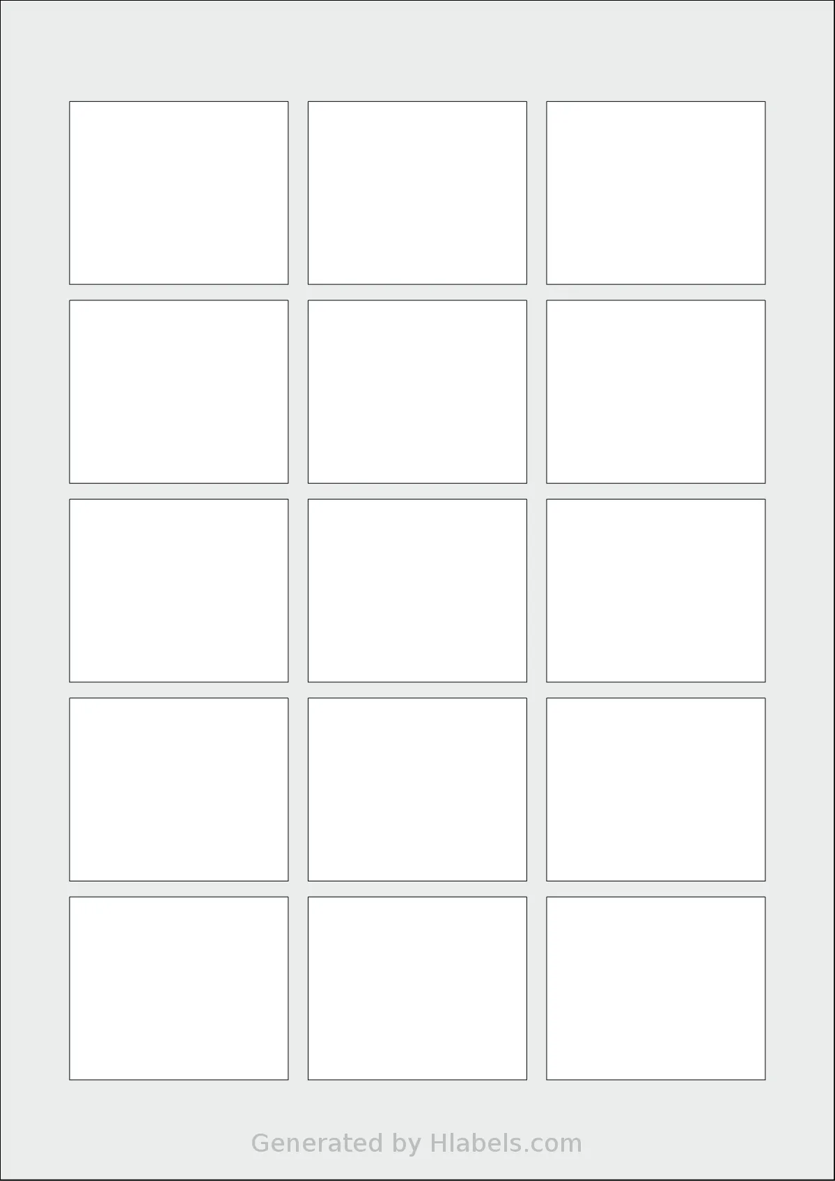 Flexilabels® FJDX15 template with 15 rectangular 55 x 46 millimeter labels per sheet, on A4-size adhesive blank label sheets.