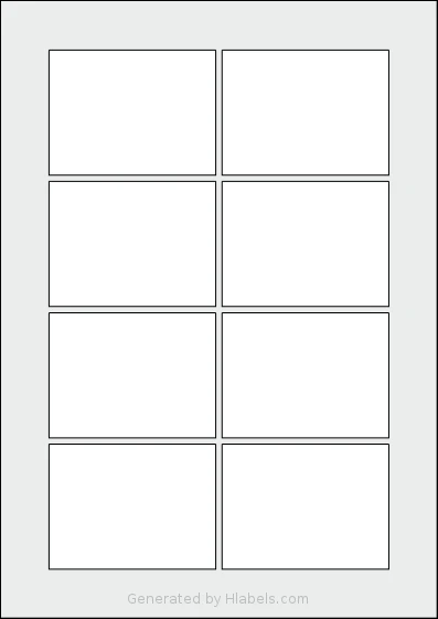 Flexilabels® FJXX8 template with 8 rectangular 80 x 60 millimeter labels per sheet, on A4-size adhesive blank label sheets.