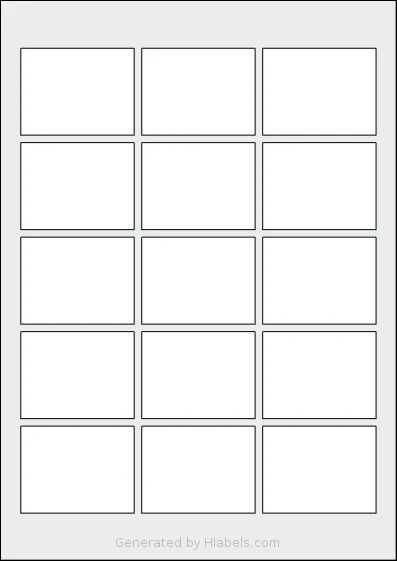 Flexilabels® FK15 template with 15 rectangular 60 x 46 millimeter labels per sheet, on A4-size adhesive blank label sheets.