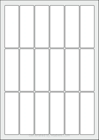 Flexilabels® FK18 template with 18 rectangular 30 x 90 millimeter labels per sheet, on A4-size adhesive blank label sheets.
