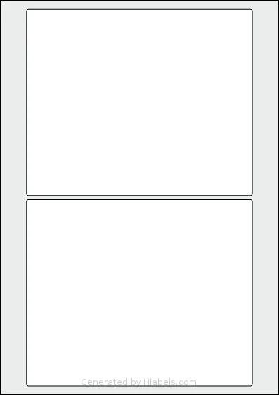 Flexilabels® FK2 template with 2 rectangular 170 x 140 millimeter labels per sheet, on A4-size adhesive blank label sheets.