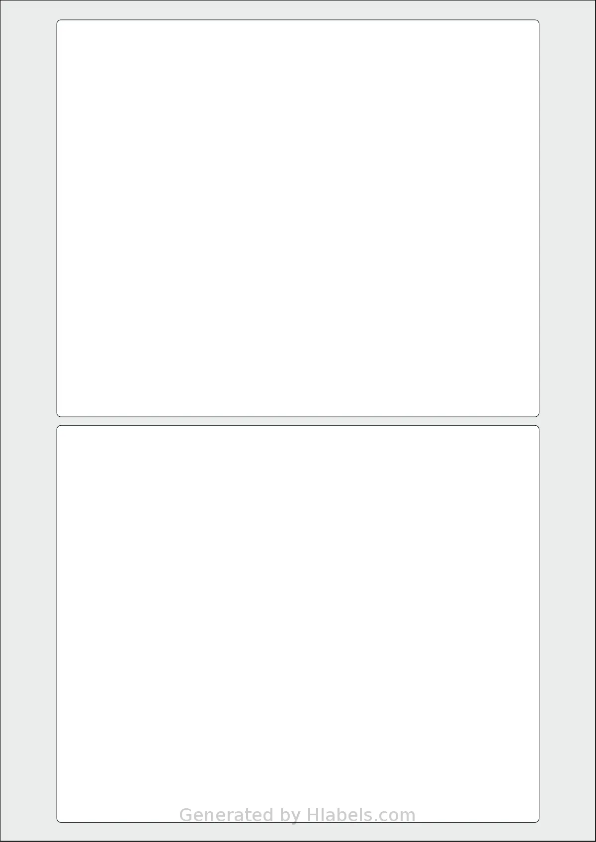 Flexilabels® FK2 template with 2 rectangular 170 x 140 millimeter labels per sheet, on A4-size adhesive blank label sheets.