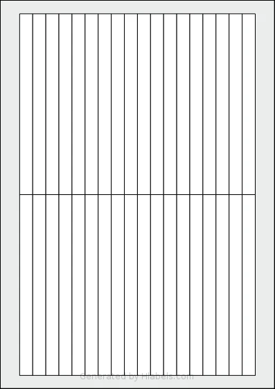 Flexilabels® FK36 template with 36 rectangular 10 x 138 millimeter labels per sheet, on A4-size adhesive blank label sheets.