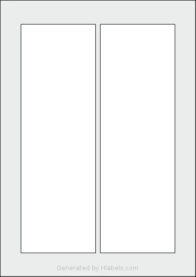 Flexilabels® FKL2 template with 2 rectangular 80 x 245 millimeter labels per sheet, on A4-size adhesive blank label sheets.