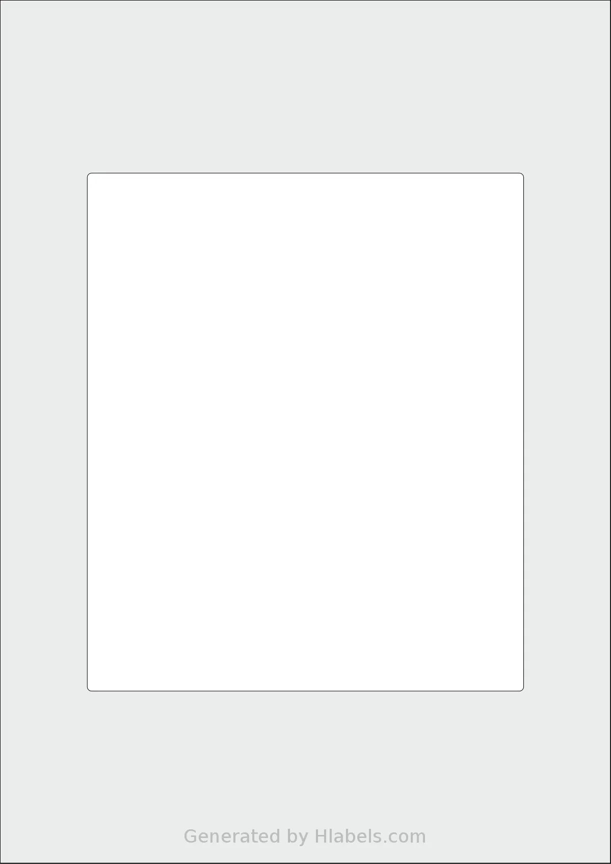 Flexilabels® FL1 template with 1 rectangular 150 x 178 millimeter labels per sheet, on A4-size adhesive blank label sheets.