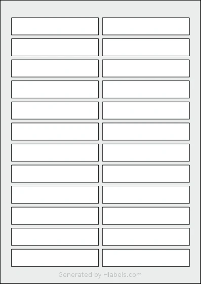 Flexilabels® FL24 template with 24 rectangular 91 x 18 millimeter labels per sheet, on A4-size adhesive blank label sheets.