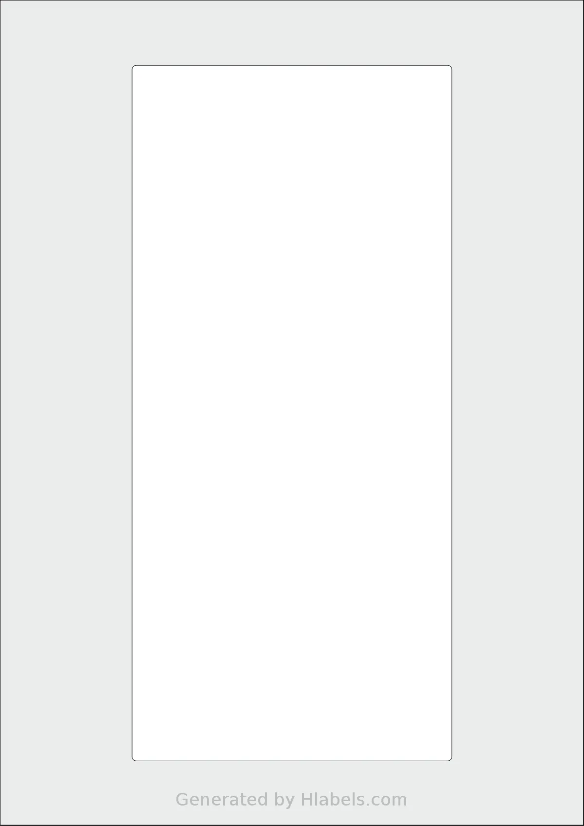 Flexilabels® FLE1 template with 1 rectangular 115 x 250 millimeter labels per sheet, on A4-size adhesive blank label sheets.