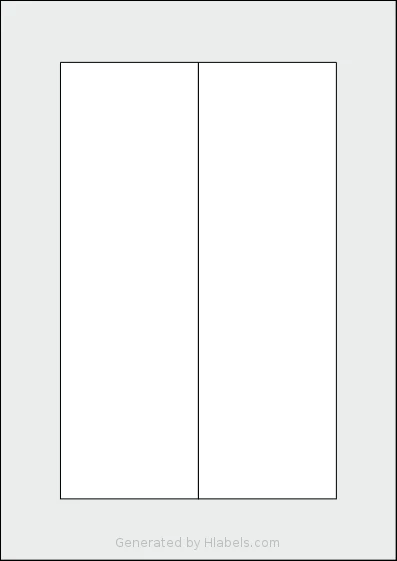 Flexilabels® FMO2 template with 2 rectangular 73 x 231 millimeter labels per sheet, on A4-size adhesive blank label sheets.