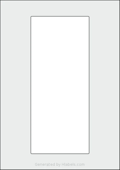 Flexilabels® FN1 template with 1 rectangular 102 x 240 millimeter labels per sheet, on A4-size adhesive blank label sheets.