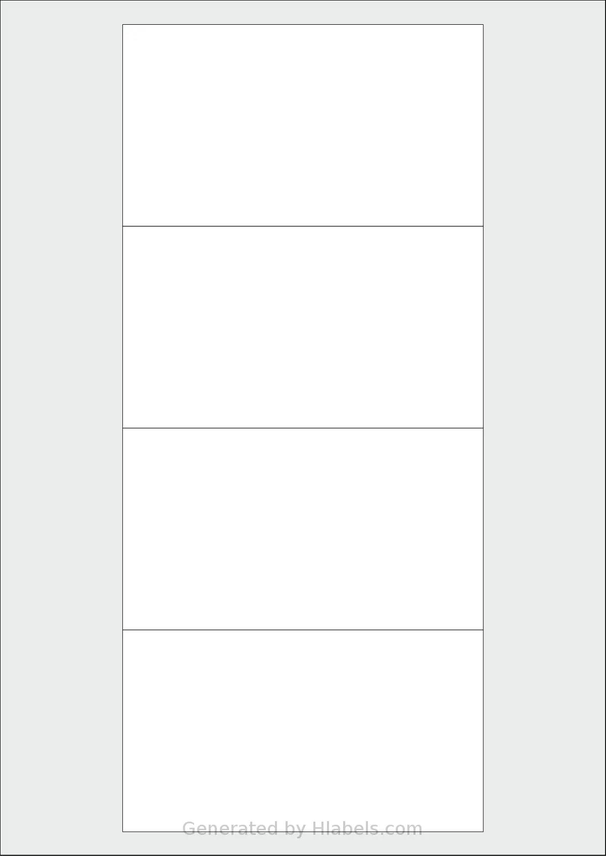 Flexilabels® FP4 template with 4 rectangular 125 x 70 millimeter labels per sheet, on A4-size adhesive blank label sheets.