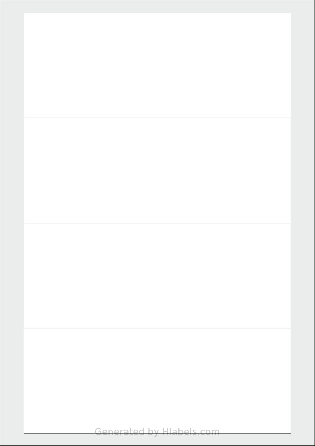 Flexilabels® FPN4 template with 4 rectangular 178 x 70 millimeter labels per sheet, on A4-size adhesive blank label sheets.