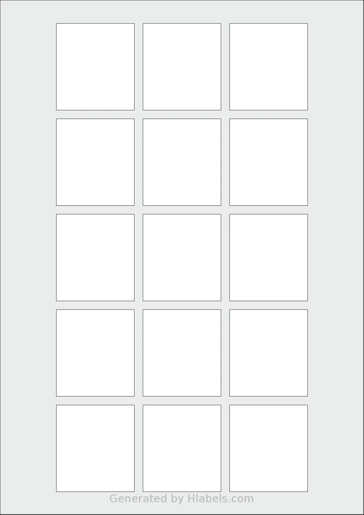 Flexilabels® FQ15 template with 15 rectangular 45 x 50 millimeter labels per sheet, on A4-size adhesive blank label sheets.