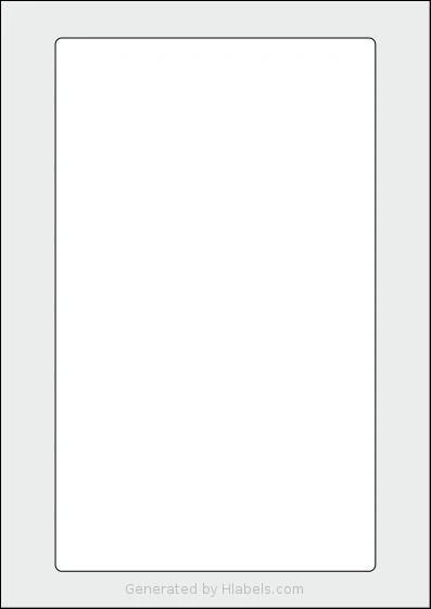 Flexilabels® FRG1 template with 1 rectangular 156 x 260 millimeter labels per sheet, on A4-size adhesive blank label sheets.