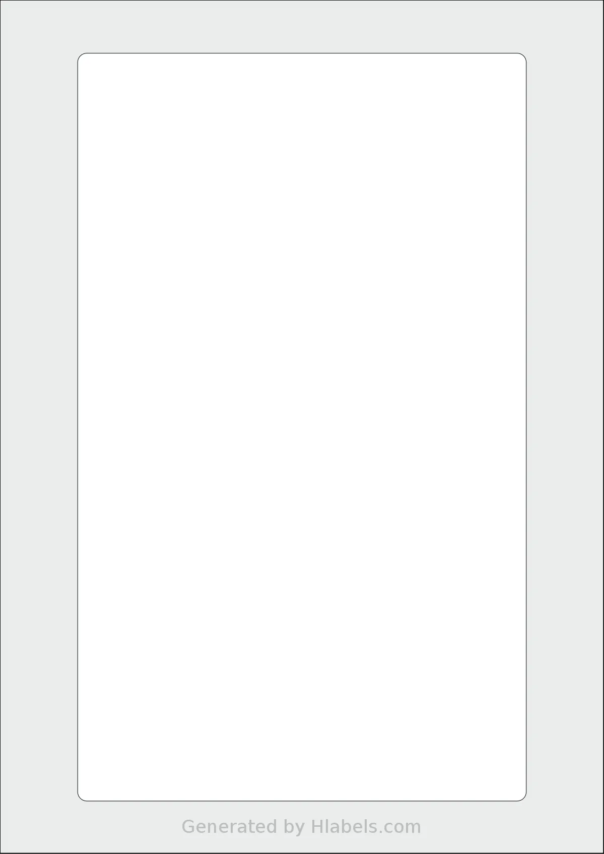 Flexilabels® FRG1 template with 1 rectangular 156 x 260 millimeter labels per sheet, on A4-size adhesive blank label sheets.