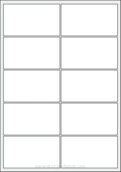 Flexilabels® FRG10A template with 10 rectangular 98 x 55 millimeter labels per sheet, on A4-size adhesive blank label sheets.