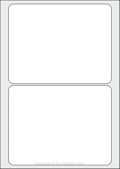 Flexilabels® FRK2 template with 2 rectangular 180 x 140 millimeter labels per sheet, on A4-size adhesive blank label sheets.