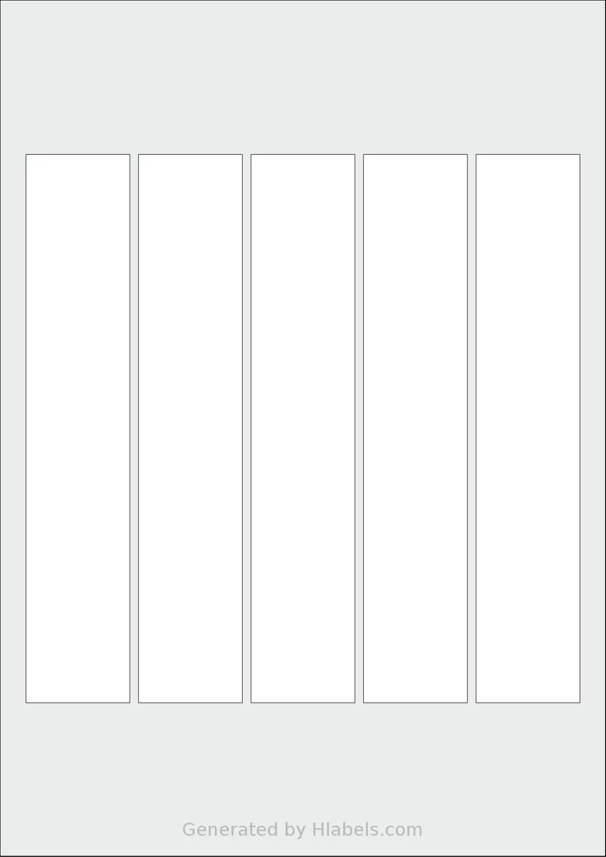 Flexilabels® FRL5 template with 5 rectangular 36 x 190 millimeter labels per sheet, on A4-size adhesive blank label sheets.