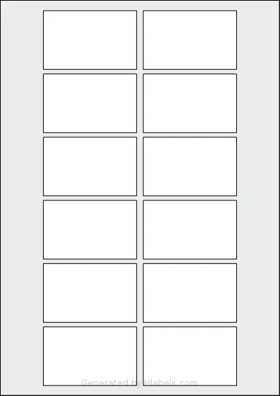 Flexilabels® FRM12 template with 12 rectangular 70 x 44 millimeter labels per sheet, on A4-size adhesive blank label sheets.