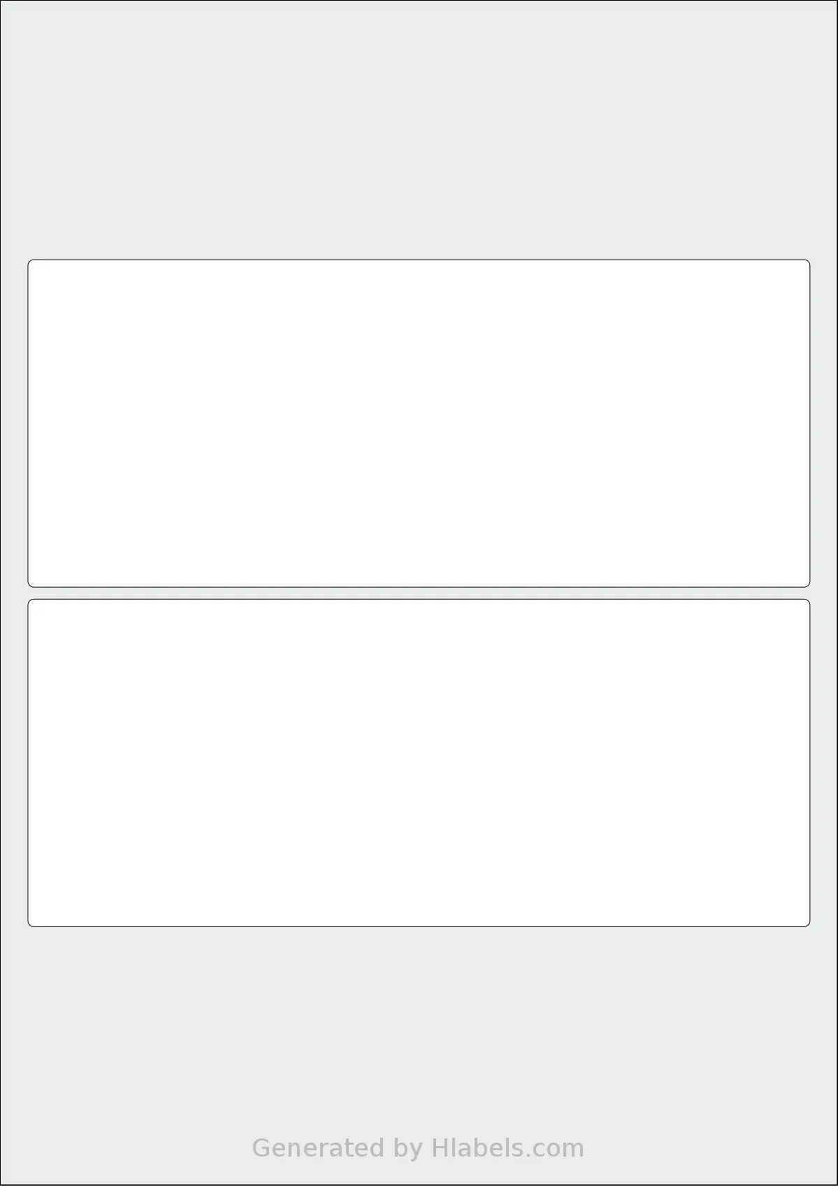 Flexilabels® FRP2 template with 2 rectangular 196 x 82 millimeter labels per sheet, on A4-size adhesive blank label sheets.