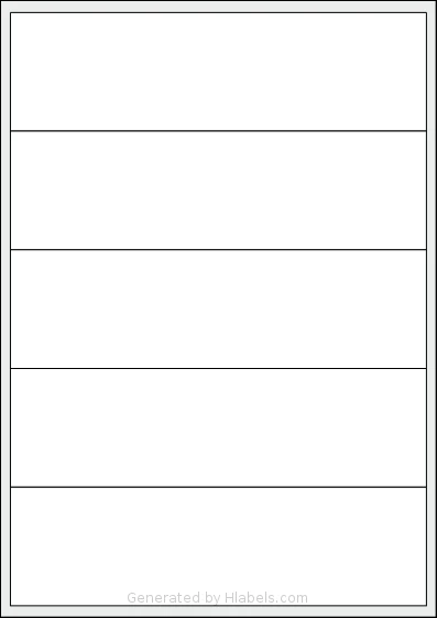 Flexilabels® FRP5 template with 5 rectangular 200 x 57 millimeter labels per sheet, on A4-size adhesive blank label sheets.