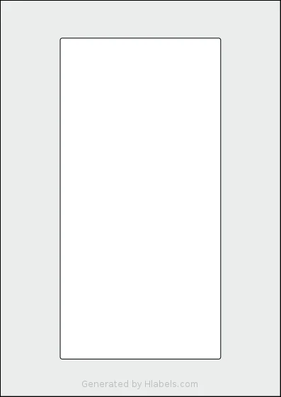 Flexilabels® FRR1 template with 1 rectangular 120 x 240 millimeter labels per sheet, on A4-size adhesive blank label sheets.
