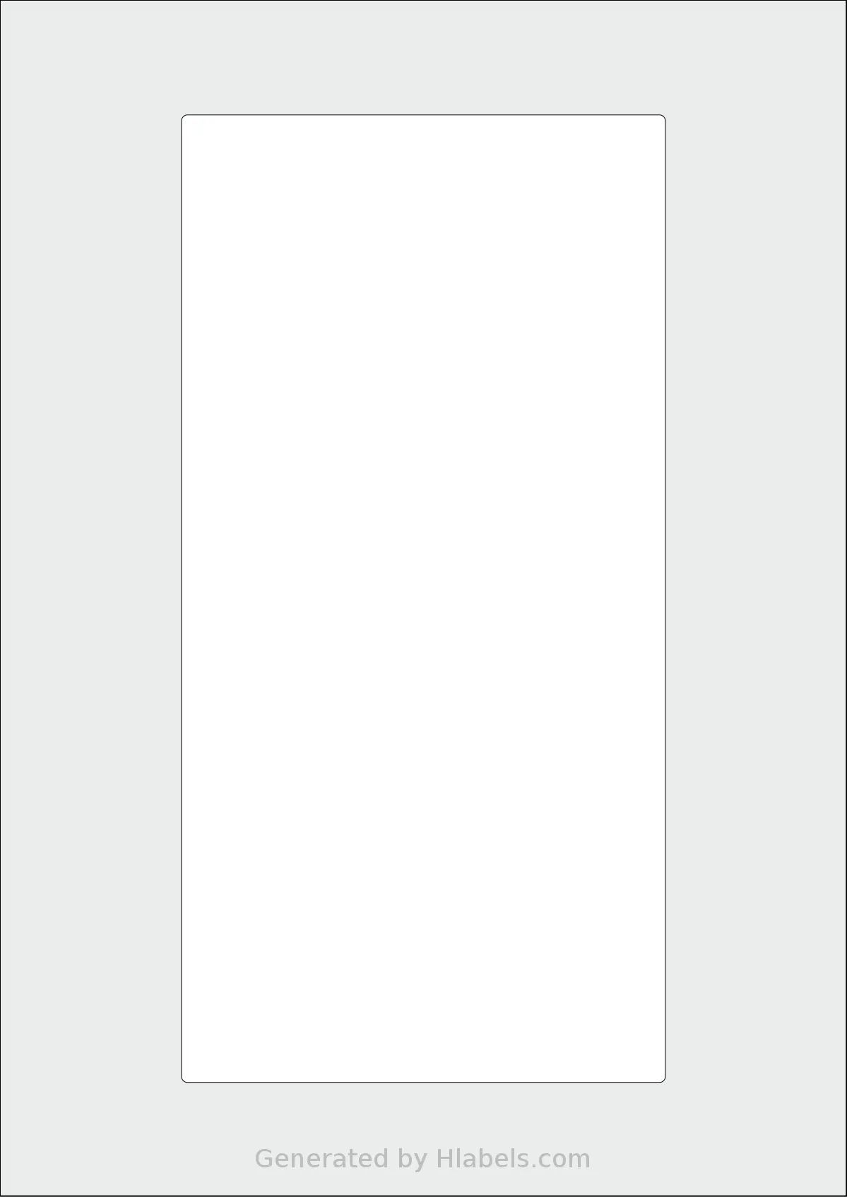 Flexilabels® FRR1 template with 1 rectangular 120 x 240 millimeter labels per sheet, on A4-size adhesive blank label sheets.