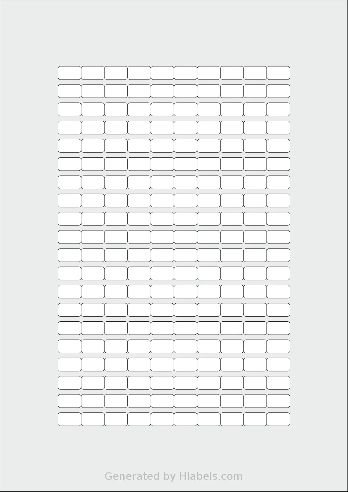 Flexilabels® FRR200 template with 200 rectangular 14 x 8 millimeter labels per sheet, on A4-size adhesive blank label sheets.