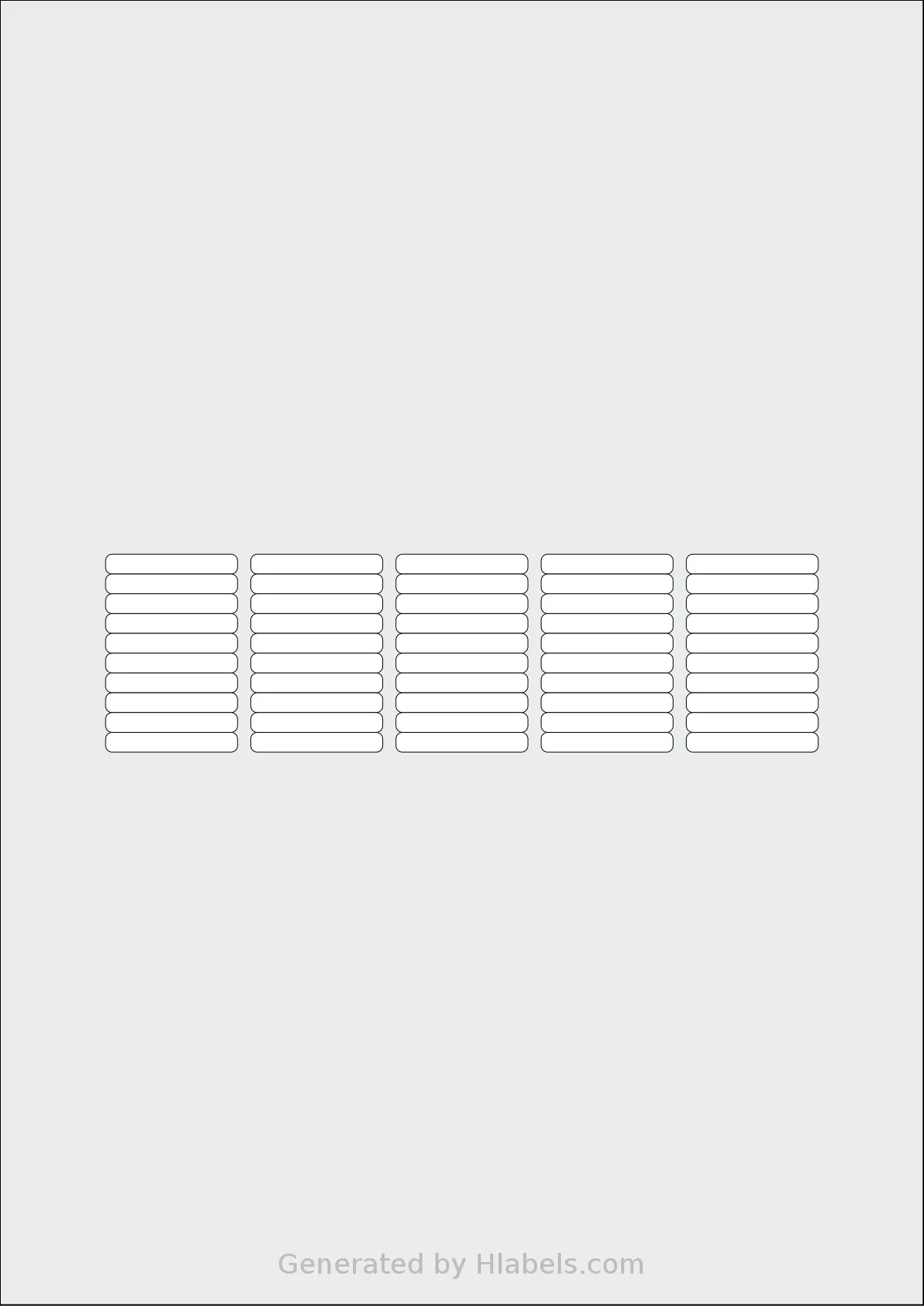Flexilabels® FRR50 template with 50 rectangular 30 x 4.5 millimeter labels per sheet, on A4-size adhesive blank label sheets.
