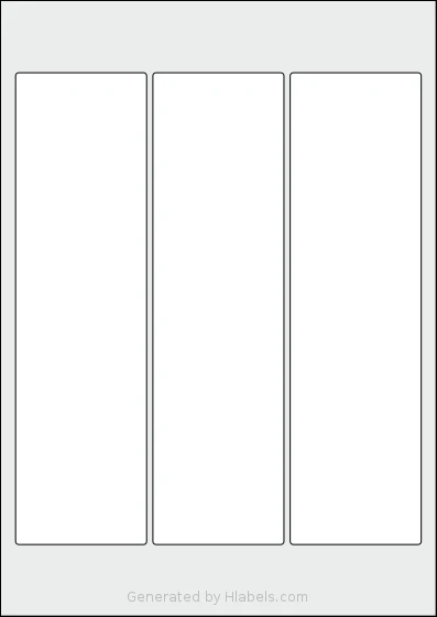 Flexilabels® FRT3 Template Flexilabels® FRT3 template with 3 rectangular 63 x 227 millimeter labels per sheet, on A4-size adhesive blank label sheets.