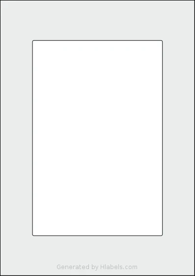Flexilabels® FRTG1 template with 1 rectangular 140 x 210 millimeter labels per sheet, on A4-size adhesive blank label sheets.
