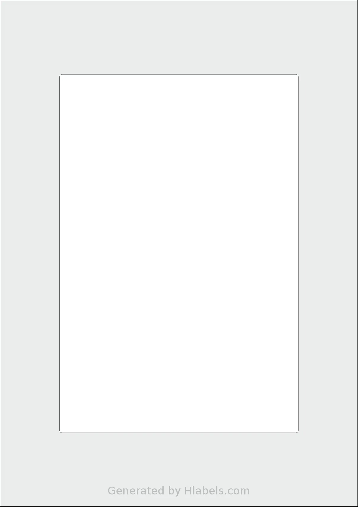 Flexilabels® FRTG1 template with 1 rectangular 140 x 210 millimeter labels per sheet, on A4-size adhesive blank label sheets.