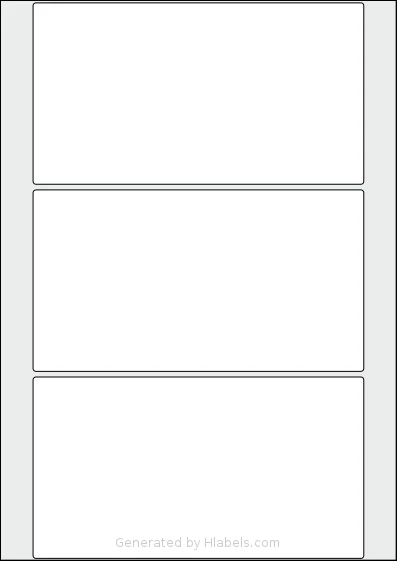 Flexilabels® FRU3 template with 3 rectangular 175 x 96 millimeter labels per sheet, on A4-size adhesive blank label sheets.