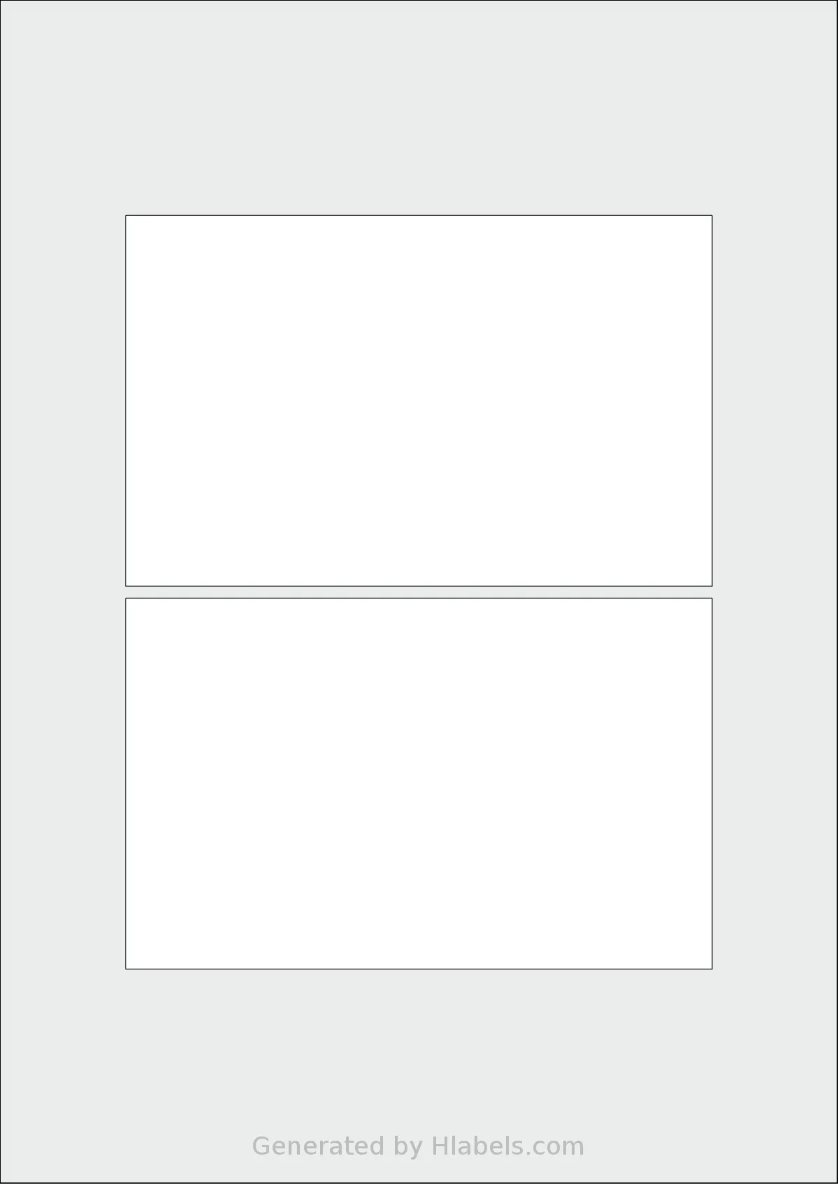 Flexilabels® FRXX2 template with 2 rectangular 147 x 93 millimeter labels per sheet, on A4-size adhesive blank label sheets.