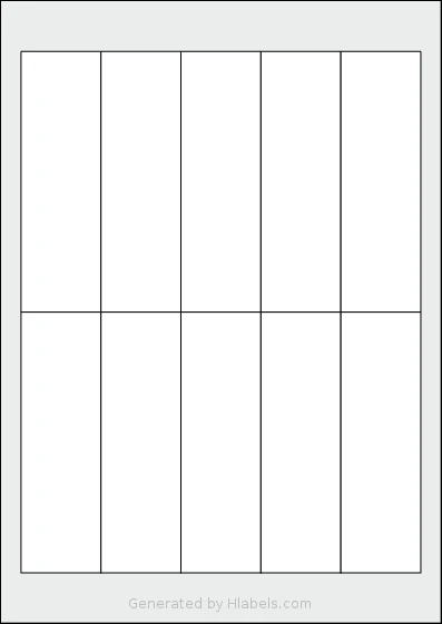 Flexilabels® FRZ10 template with 10 rectangular 38 x 124 millimeter labels per sheet, on A4-size adhesive blank label sheets.