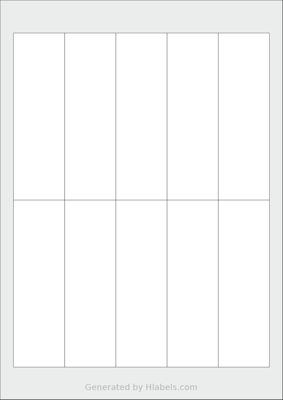 Flexilabels® FRZ10 template with 10 rectangular 38 x 124 millimeter labels per sheet, on A4-size adhesive blank label sheets.