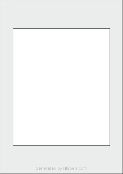 Flexilabels® FRZX1 template with 1 rectangular 165 x 200 millimeter labels per sheet, on A4-size adhesive blank label sheets.
