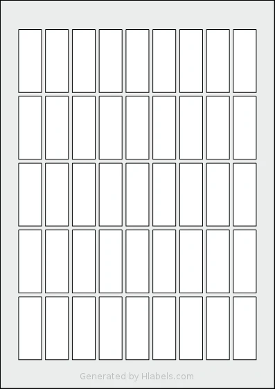 Flexilabels® FS45 template with 45 rectangular 17.5 x 48 millimeter labels per sheet, on A4-size adhesive blank label sheets.
