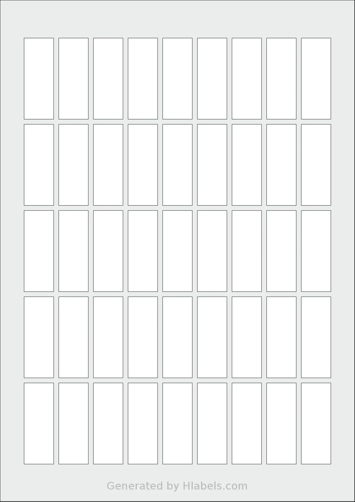 Flexilabels® FS45 template with 45 rectangular 17.5 x 48 millimeter labels per sheet, on A4-size adhesive blank label sheets.