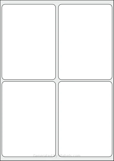 Flexilabels® FST4 template with 4 rectangular 99.1 x 139 millimeter labels per sheet, on A4-size adhesive blank label sheets.